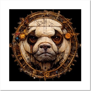 Bulldog Surreal Steampunk Artwork, Dog Lover Posters and Art